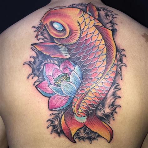 japanese colored koi fish tattoo design